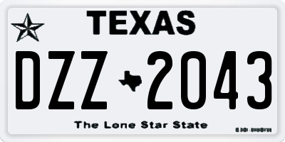 TX license plate DZZ2043