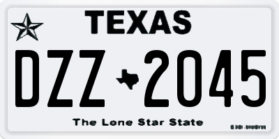 TX license plate DZZ2045