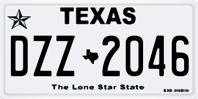 TX license plate DZZ2046