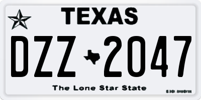 TX license plate DZZ2047