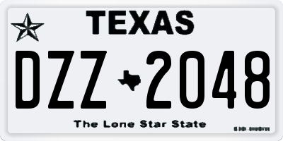 TX license plate DZZ2048