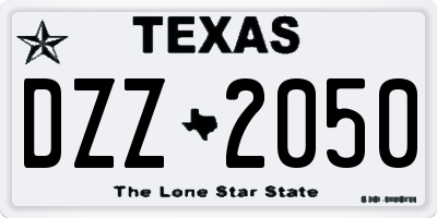 TX license plate DZZ2050