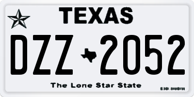 TX license plate DZZ2052