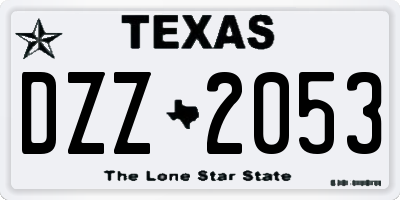 TX license plate DZZ2053