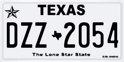 TX license plate DZZ2054