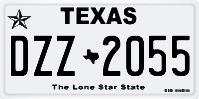 TX license plate DZZ2055