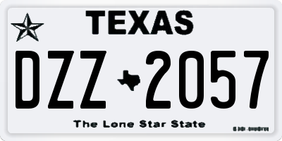 TX license plate DZZ2057