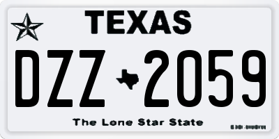 TX license plate DZZ2059