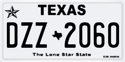 TX license plate DZZ2060