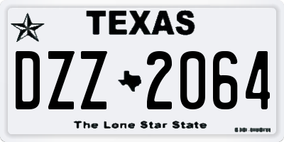 TX license plate DZZ2064