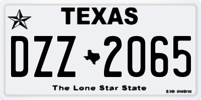 TX license plate DZZ2065