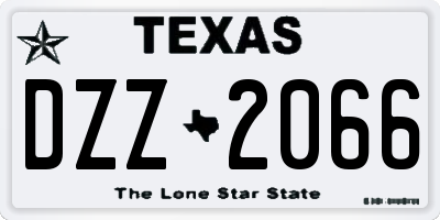 TX license plate DZZ2066