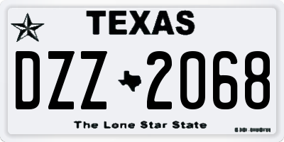 TX license plate DZZ2068