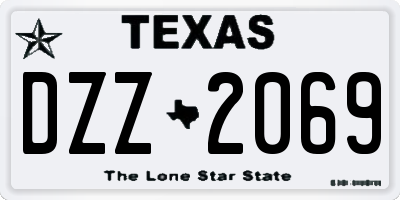 TX license plate DZZ2069