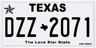 TX license plate DZZ2071