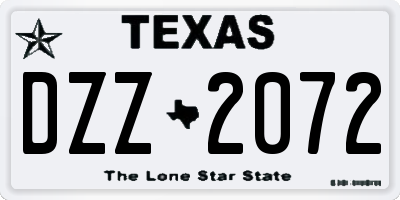 TX license plate DZZ2072