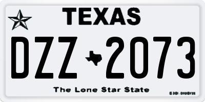 TX license plate DZZ2073