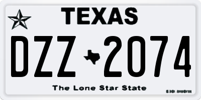 TX license plate DZZ2074