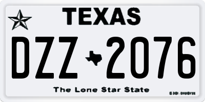 TX license plate DZZ2076