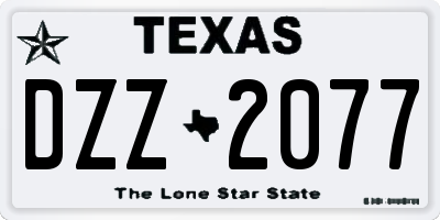 TX license plate DZZ2077