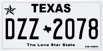 TX license plate DZZ2078