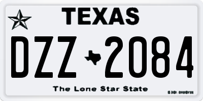 TX license plate DZZ2084