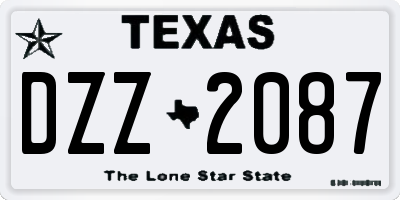 TX license plate DZZ2087