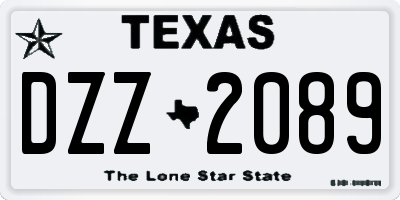 TX license plate DZZ2089