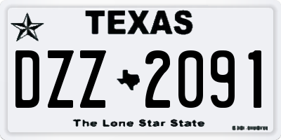 TX license plate DZZ2091