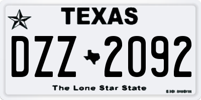 TX license plate DZZ2092