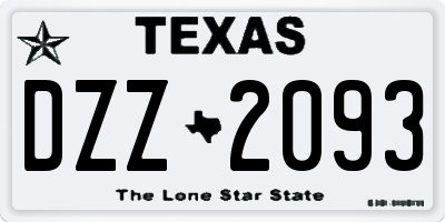 TX license plate DZZ2093
