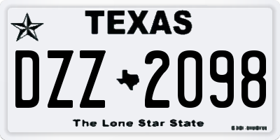 TX license plate DZZ2098