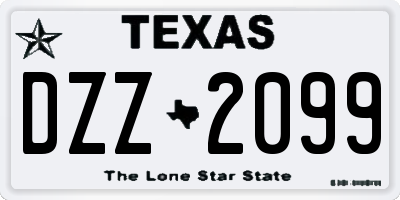 TX license plate DZZ2099
