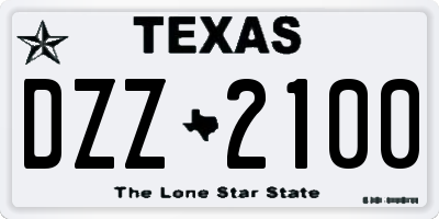 TX license plate DZZ2100