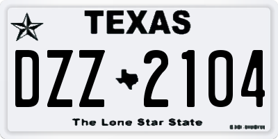 TX license plate DZZ2104
