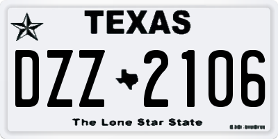 TX license plate DZZ2106
