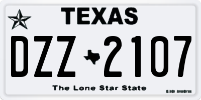 TX license plate DZZ2107