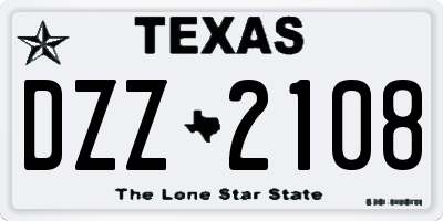 TX license plate DZZ2108