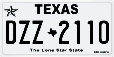 TX license plate DZZ2110