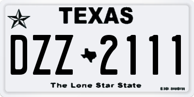 TX license plate DZZ2111