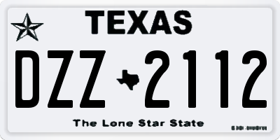 TX license plate DZZ2112