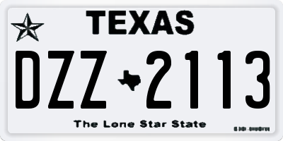 TX license plate DZZ2113