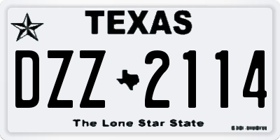 TX license plate DZZ2114