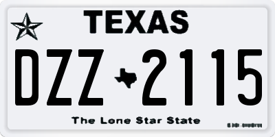 TX license plate DZZ2115