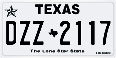 TX license plate DZZ2117