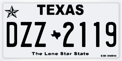TX license plate DZZ2119