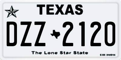 TX license plate DZZ2120