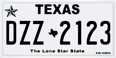 TX license plate DZZ2123