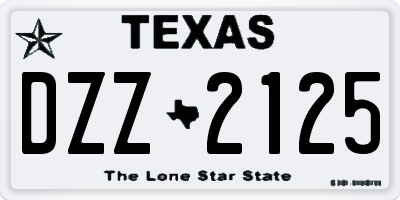 TX license plate DZZ2125