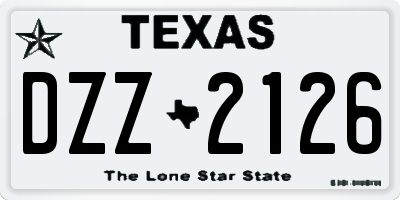 TX license plate DZZ2126